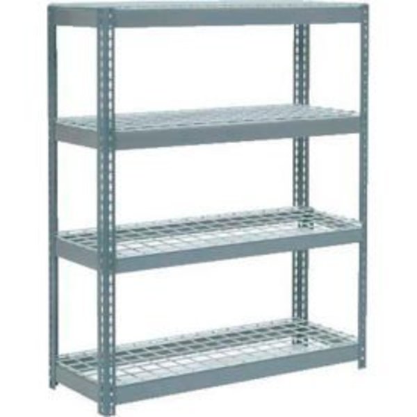 Global Equipment Extra Heavy Duty Shelving 48"W x 12"D x 60"H With 4 Shelves, Wire Deck, Gry 601893